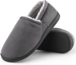 riemot Herren Mokassin Hausschuhe Warme Wildleder Pantoffeln Memory Foam Hausschuhe