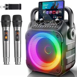 [Neueste] Karaoke Maschine mit 2 Karaoke Mikrofonen: Singingmate Karaoke Anlage 2 Mikrofonen für Erwachsene Kinder - Tragbare Bluetooth Party Karaoke Box - Mikrofon mit PA Lautsprecher - Geschenk
